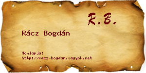 Rácz Bogdán névjegykártya